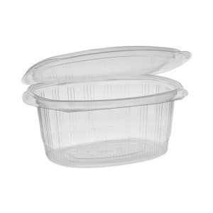 Pactiv Evergreen EarthChoice Recycled PET Hinged Container, 32 oz, 7.31 x 5.88 x 3.25, Clear, Plastic, 280/Carton