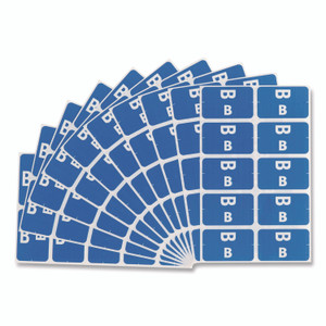 Smead AlphaZ Color-Coded Second Letter Alphabetical Labels, B, 1 x 1.63, Dark Blue, 10/Sheet, 10 Sheets/Pack