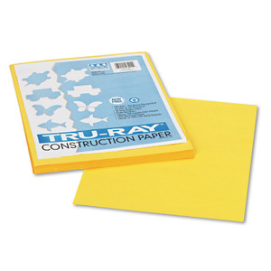 Pacon Tru-Ray Construction Paper, 76 lb Text Weight, 9 x 12, Yellow, 50/Pack
