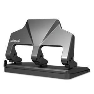 Universal 30-Sheet Three-Hole Power Assist Punch, 7 mm Holes, Black
