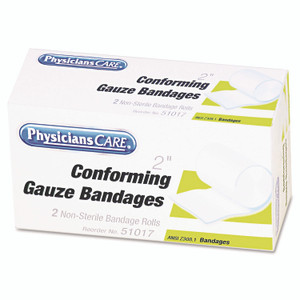 PhysiciansCare by First Aid Only First Aid Conforming Gauze Bandage, Non-Steriile, 2" Wide, 2/Box
