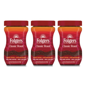 Folgers Instant Coffee Crystals, Classic Roast, 8 oz Jar, Medium
