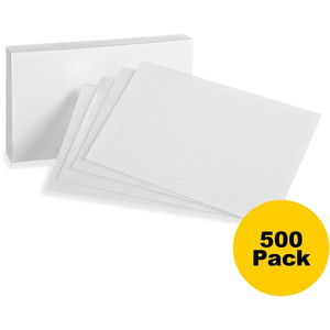 Oxford Plain Index Cards - 3" x 5" - 85 lb Basis Weight - Sustainable Forestry Initiative (SFI) - White - 100/Pack