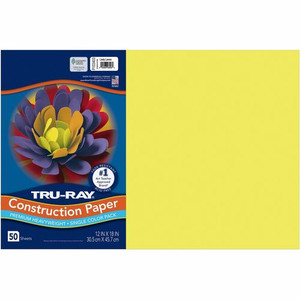 Tru-Ray Construction Paper - Art Project - 18" Width x 12" Length - Lively Lemon - Sulphite