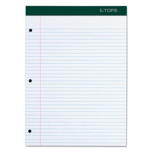 TOPS Double Docket Ruled Pads with Extra Sturdy Back, Medium/College Rule, 100 White 8.5 x 11.75 Sheets (TOP63384) View Product Image