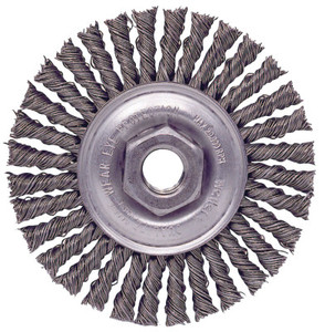 Weiler Roughneck Stringer Bead Wheel  4 In D X 3/16 In W  .02 In Steel Wire  20 000 Rpm (804-13128) View Product Image