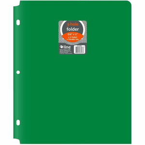 C-Line 2-pocket Heavyweight Poly Portfolio Pocket - 9.4" Width x 11.4" Length x 100 mil Thickness - For Letter 8 1/2" x 11" Sheet - 3 x Holes - Ring Binder - Rectangular - (CLI33933)