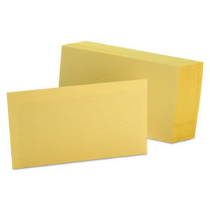 Oxford Unruled Index Cards, 3 x 5, Canary, 100/Pack (OXF7320CAN) View Product Image