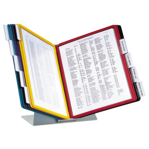 Durable VARIO Reference Desktop System, 10 Panels, Assorted Borders and Panels