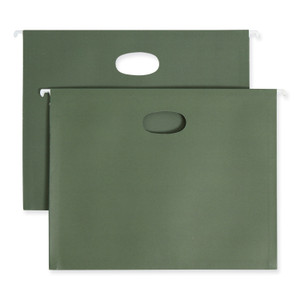 Smead Hanging Pockets with Full-Height Gusset, 1 Section, 3.5" Capacity, Letter Size, Standard Green, 10/Box