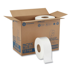 Georgia Pacific Professional Jumbo Jr. Bathroom Tissue Roll, Septic Safe, 2-Ply, White, 3.5" x 1,000 ft, 8 Rolls/Carton