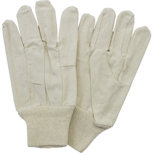 The Safety Zone Canvas Gloves, Knit Wrist, 12 PR/DZ, Natural (SZNGC08MN1P) View Product Image