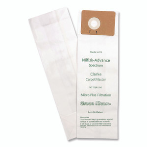 Green Klean Replacement Vacuum Bags, Fits Advance Spectrum/Clarke CarpetMaster, 10/Pack
