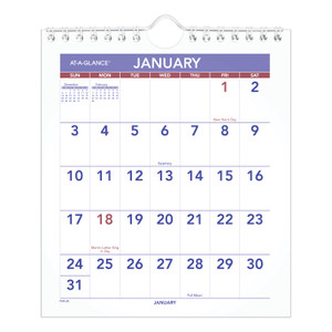 AT-A-GLANCE Mini Monthly Wall Calendar with Fold-Out Easel, 7 x 8, White Sheets, 12-Month (Jan to Dec): 2024 View Product Image