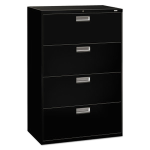 HON Brigade 600 H684 Lateral File - 53.3" Height x 36" Width x 19.3" Depth - 4 - Finish: Black (HON684LP)