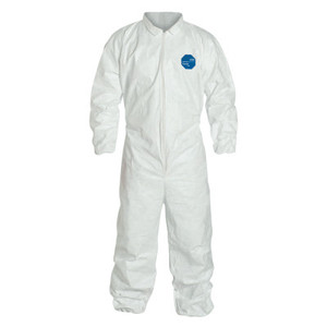 DuPont Tyvek Coveralls with Elastic Wrists and Ankles, 4X-Large, White View Product Image