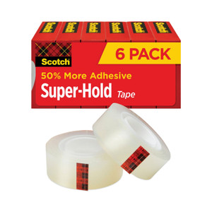 Scotch Super-Hold Tape Refill, 1" Core, 0.75" x 27.77 yds, Transparent, 6/Pack (MMM700K6) View Product Image