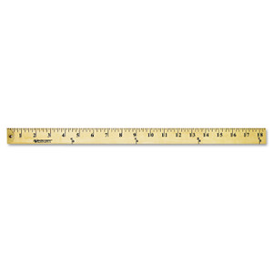 Westcott Wood Yardstick with Metal Ends, 36" Long. Clear Lacquer Finish