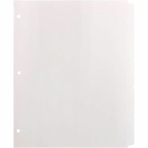 Business Source Reinforced Hole Punched Indexes - 5 Write-on Tab(s) - 5 Tab(s)/Set - 3 Hole Punched - White Divider - 100% Recycled