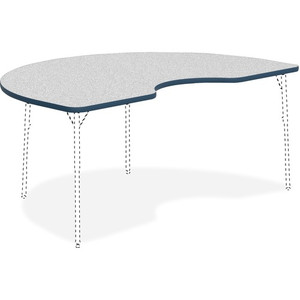 Lorell Classroom Activity Tabletop - Gray Nebula, High Pressure Laminate (HPL) Kidney-shaped Top - 72" Table Top Width x 48" Table Top Depth x 1.13" Table Top Thickness - Classroom