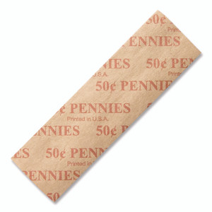Dunbar Security Products Flat Coin Wrappers, Pennies, $.50, 1000 Wrappers/Box DBR50PFL Dunbar Security Products Flat Coin Wrappers, Pennies, $.50, 1000 Wrappers/Box DBR50PFL