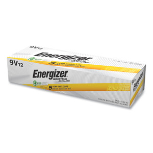 Energizer Industrial Alkaline 9V Batteries, 12/Box