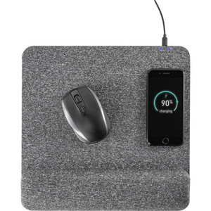 Allsop PowerTrack Plush Wireless Charging Mousepad - (32304) - 1.85" Height x 11.60" Width - Gray - Memory Foam - Mouse