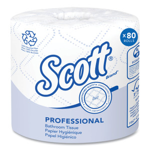 Scott Essential 100% Recycled Fiber SRB Bathroom Tissue, Septic Safe, 2-Ply, White, 473 Sheets/Roll, 80 Rolls/Carton (KCC13217) View Product Image