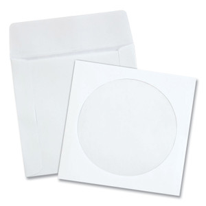 Quality Park CD/DVD Sleeves, 1 Disc Capacity, White, 100/Box