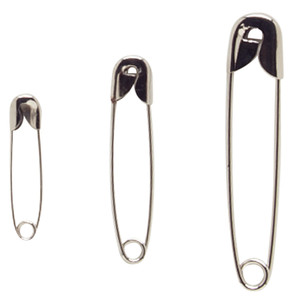 Charles Leonard Safety Pins - Assorted Sizes - Nickel Plated