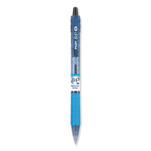 Pilot B2P Bottle-2-Pen Recycled Ballpoint Pen, Retractable, Medium 1 mm, Black Ink, Translucent Blue Barrel, Dozen (PIL32800) View Product Image