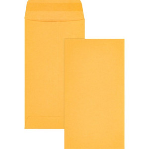 Business Source Little Coin No. 7 Kraft Envelopes - Coin - #7 - 3 1/2" Width x 6 1/2" Length - 28 lb - Gummed