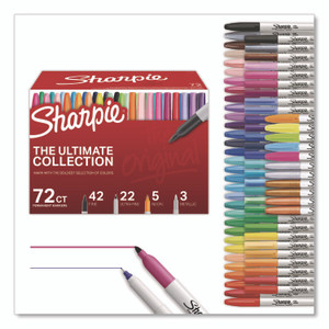 Sharpie Permanent Markers Ultimate Collection Value Pack, Assorted Bullet Tips, Assorted Colors, 72/Set