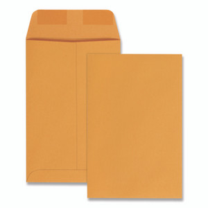 Quality Park Catalog Envelope, 28 lb Bond Weight Kraft, #1, Square Flap, Gummed Closure, 6 x 9, Brown Kraft, 100/Box QUA40767