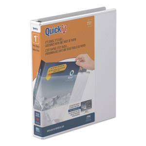 Stride QuickFit D-Ring View Binder, 3 Rings, 1" Capacity, 11 x 8.5, White (STW87010) View Product Image