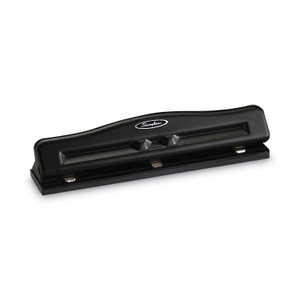 Swingline 11-Sheet Commercial Adjustable Desktop Two- to Three-Hole Punch, 9/32" Holes, Black