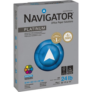 Navigator Platinum Office Multipurpose Paper - Bright White - 99 Brightness - Letter - 8 1/2" x 11" - 24 lb Basis Weight