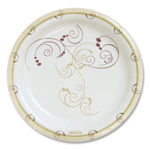 SOLO Symphony Paper Dinnerware, Mediumweight Plate, 8.5" dia, Tan, 125/Pack (SCCMP9RJ8001PK) View Product Image