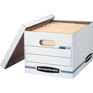 Bankers Box STOR/FILE Storage Box - Internal Dimensions: 12" Width x 15" Depth x 10" Height - External Dimensions: 12.5" Width x 16.3" Depth x 10.5" Height - 450 lb - Media Size Supported: Letter, Legal - Lift-off Closure