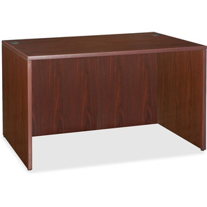 Lorell Essentials Series Rectangular Desk Shell - 29.5" Height x 47.3" Width x 23.6" Depth - Finish: Laminate, Mahogany - Leveling Glide