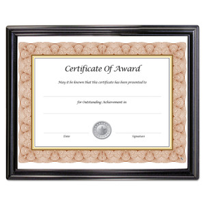 NuDell EZ Mount Document Frame with Trim Accent and Plastic Face, Plastic, 8.5 x 11 Insert, Black