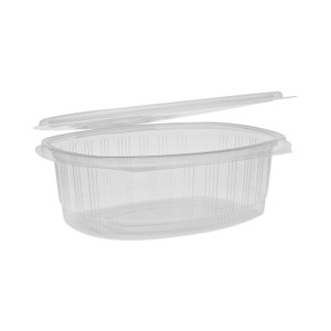 Pactiv Evergreen EarthChoice Recycled PET Hinged Container, 48 oz, 8.88 x 7.25 x 2.94, Clear, Plastic, 190/Carton