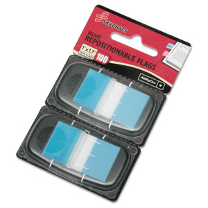 AbilityOne 7510016211307 SKILCRAFT Page Flags, 1 x 1.75, Bright Blue, 50 Flags/Dispenser, 2 Dispensers/Pack (NSN6211307) View Product Image