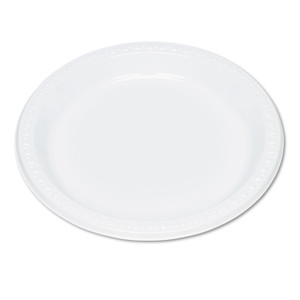 Tablemate Plastic Dinnerware, Plates, 9" dia, White, 500/Carton (TBL9644WH) View Product Image