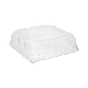 Pactiv Evergreen Recycled Container Lid, Dome Lid for 6 x 6 Brownie Container, 7.5 x 7.5 x 2.02, Clear, Plastic, 195/Carton (PCT75S20SDOME) View Product Image