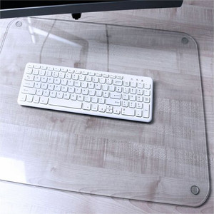 Floortex Desktex Glaciermat Glass Desk Pad - 19" x 24" - Rectangular - 19" Width x 24" Length x 0.20000" Depth - Clear Backing - Tempered Glass