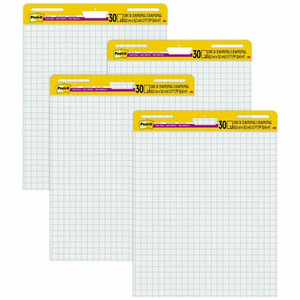 Post-it Self-Stick Easel Pad Value Pack with Faint Grid - 30 Sheets - Stapled - Feint Front Ruling - Blue Margin - 18.50 lb Basis Weight
