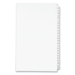 Avery Preprinted Legal Exhibit Side Tab Index Dividers, Avery Style, 25-Tab, 26 to 50, 14 x 8.5, White, 1 Set, (1431)