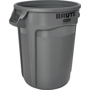 Rubbermaid Commercial Brute 32-Gallon Vented Container - 32 gal Capacity - Round - Handle, Heavy Duty, Reinforced, UV Coated, Damage Resistant, Warp Resistant, Tear Resistant, Crush Resistant - 27.3" Height x 21.9" Diameter - Plastic