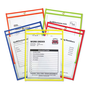 C-Line Stitched Shop Ticket Holders, Neon, Assorted 5 Colors, 75", 9 x 12, 25/BX (CLI43910) View Product Image